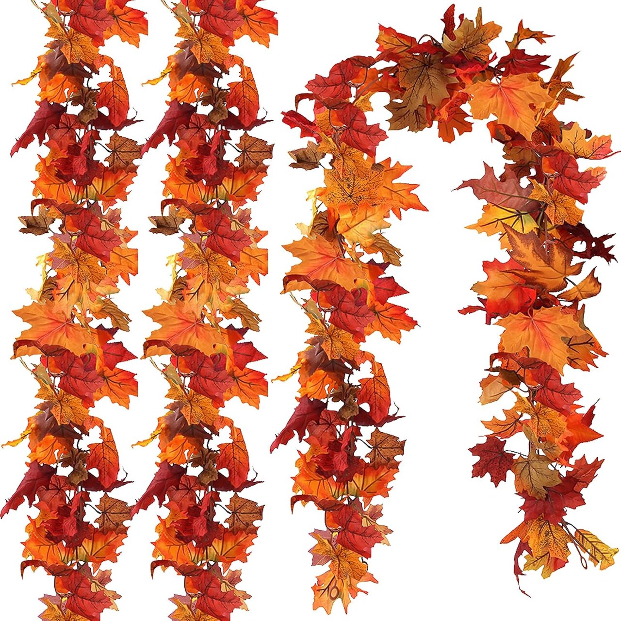Hanging Vines Garland Artificial Fall Maple Leaves Garland Thanksgiving Decor for Home Wedding Fireplace Party